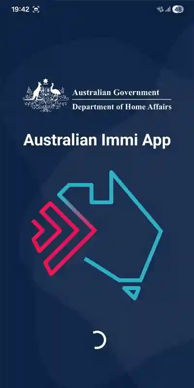 หน้าแรกแอปพลิเคชัน Australian Immi App