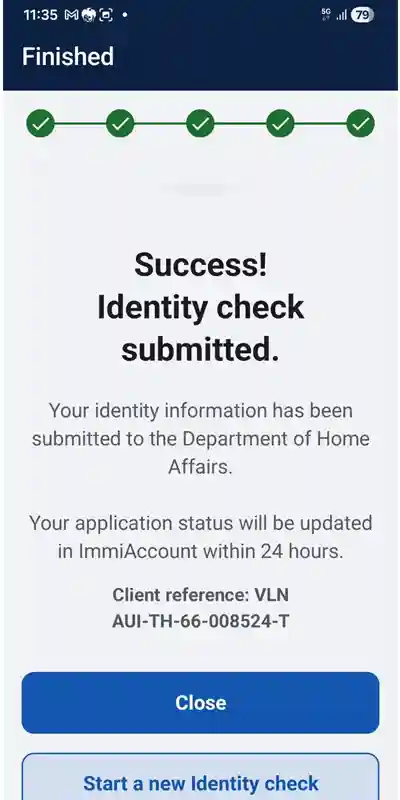 เสร็จสิ้นขั้นตอนการยืนยันตัวตน