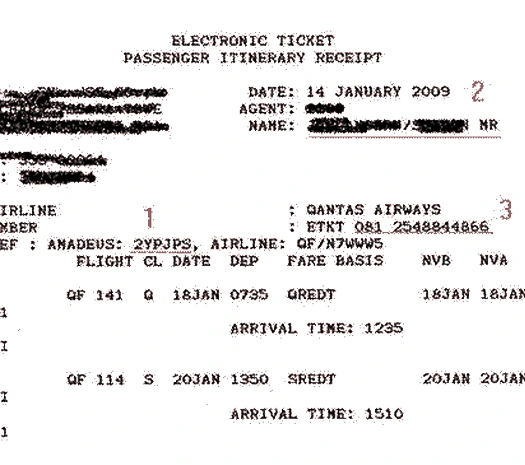 ตรวจเช็คข้อมูลจองตั๋วเครื่องบิน E-Ticket