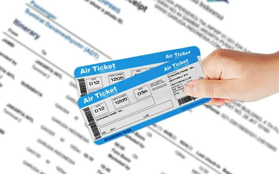 ตัวอย่างตั๋วเครื่องบินอิเล็กทรอนิกส์